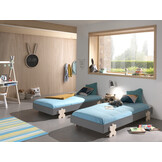 LUCEVI - Modulo Puzzle Stapelbare bedden - 4 stuks - Grijs - 90x200 cm