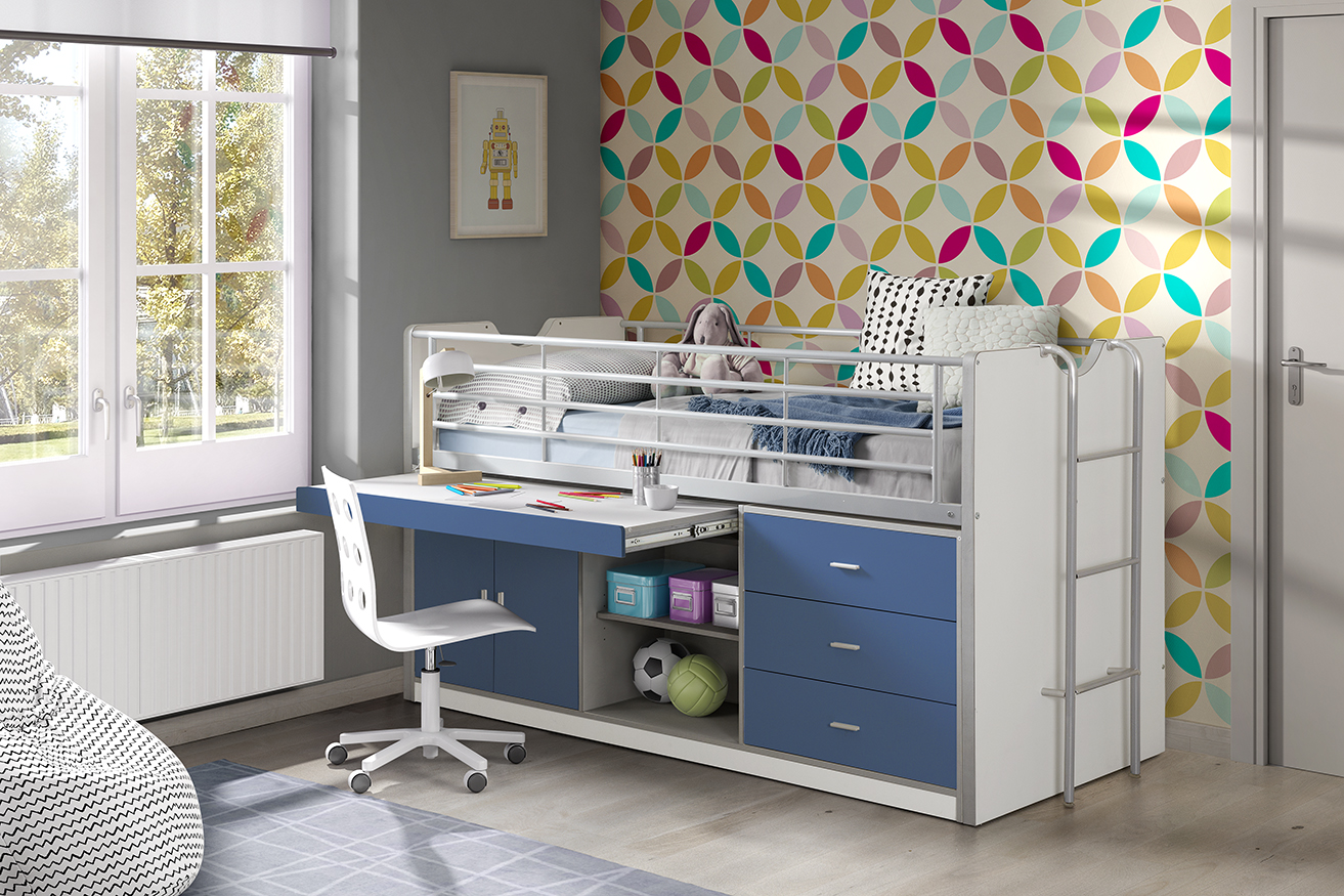 LUCEVI - Bonny 95 Halfhoogslaper 90x200cm - Blauw