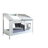 LUCEVI - Housebed 26 Huisbed + Set van Gordijntjes - Wit - 90x200 cm