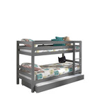 LUCEVI - Pino Stapelbed H140CM + Rolbed - Grijs - 90x200 cm