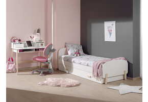 LUCEVI - Kiddy bed + Rolbed + Bureau - Wit - 90x200 cm