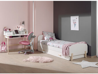 LUCEVI - Kiddy bed + Rolbed + Bureau - Wit - 90x200 cm