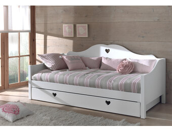 LUCEVI - Amori Kajuitbed + Rolbed - Wit - 90x200 cm