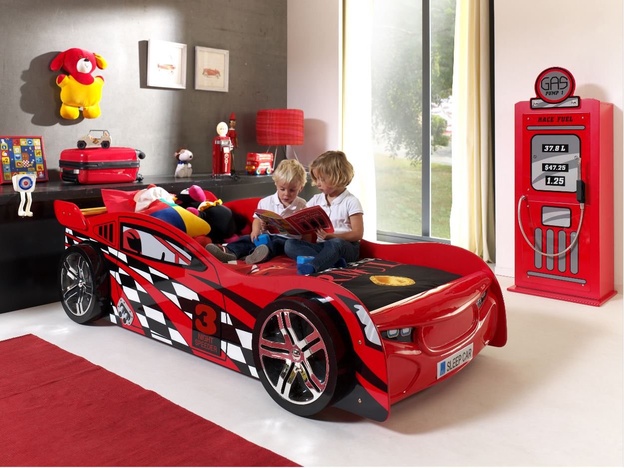 LUCEVI - Carbeds Night Speeder Bed 90x200cm - Rood