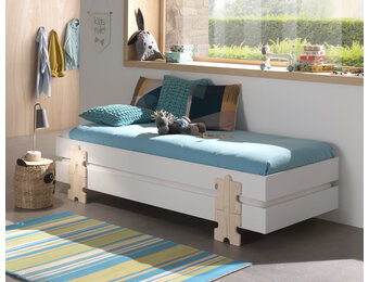 LUCEVI - Modulo Puzzle Stapelbare bedden - 3 stuks - Wit - 90x200 cm