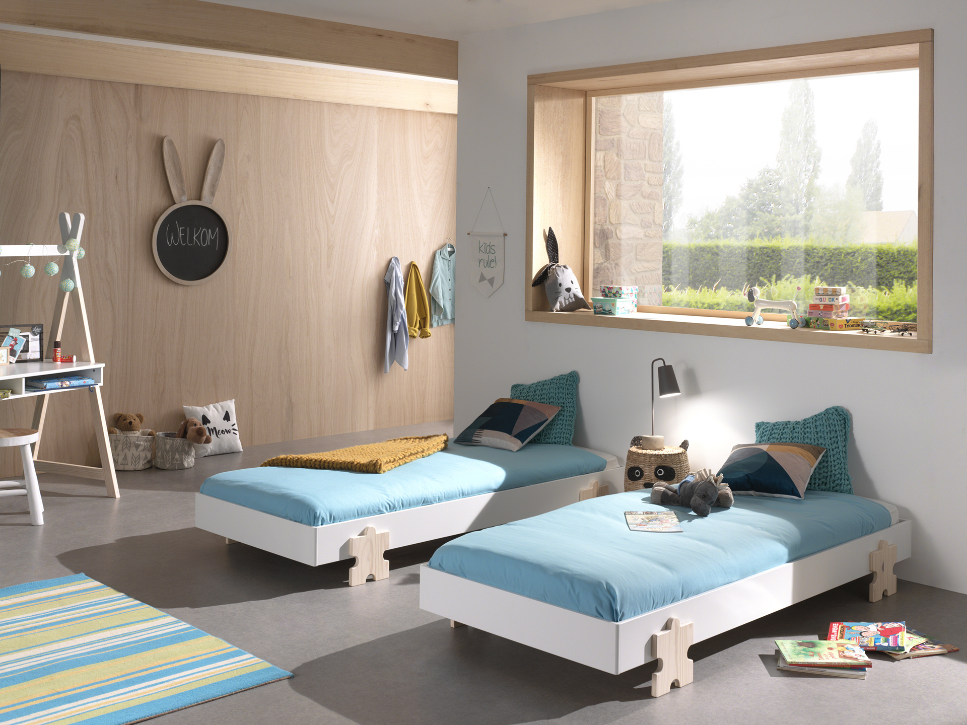 LUCEVI - Modulo Puzzle Stapelbare bedden - 3 stuks - Wit - 90x200 cm