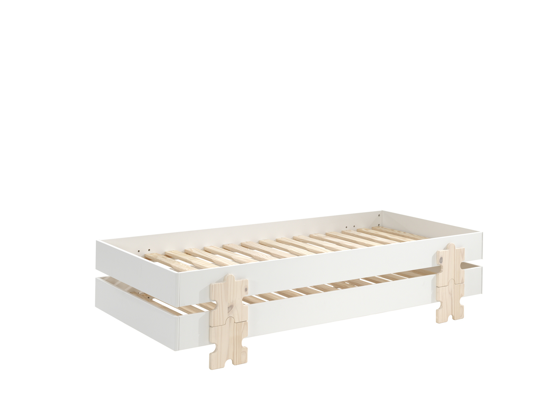 LUCEVI - Modulo Puzzle Stapelbare bedden - 3 stuks - Wit - 90x200 cm