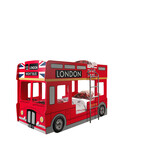 LUCEVI - Carbeds London Bus Stapelbed + Matras + Lattenbodem - Rood - 90x200 cm