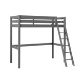 LUCEVI - Pino Mezzanine bed + Ladder + Bureau - Grijs - 90x200 cm