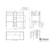 LUCEVI - Pino Hoogslaper + bureau 90x200 cm - Wit