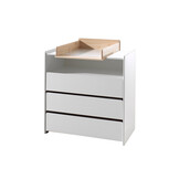LUCEVI - Kiddy Commode 3 Laden + Opzet Commode - Wit - 90x72 cm