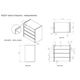 LUCEVI - Kiddy Commode 3 Laden + Opzet Commode - Wit - 90x72 cm