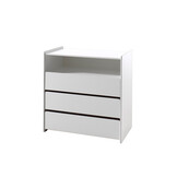 LUCEVI - Kiddy Commode 3 Laden + Opzet Commode - Wit - 90x72 cm