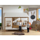 LUCEVI - Housebed 05 Huisbed + Rolbed - Wit - 90x200 cm