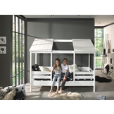 LUCEVI - Housebed 09 Huisbed + Lattenbodem - Wit - 90x200 cm
