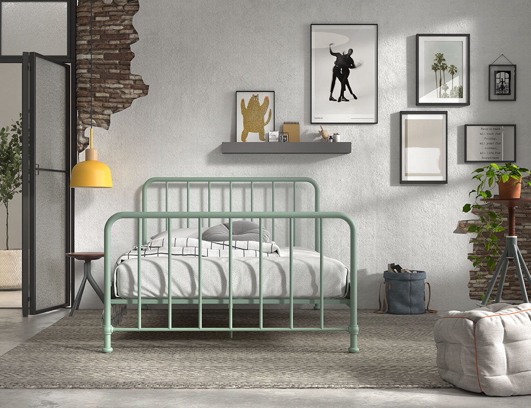 LUCEVI - Bronxx Bed 140x200cm - Olive Green
