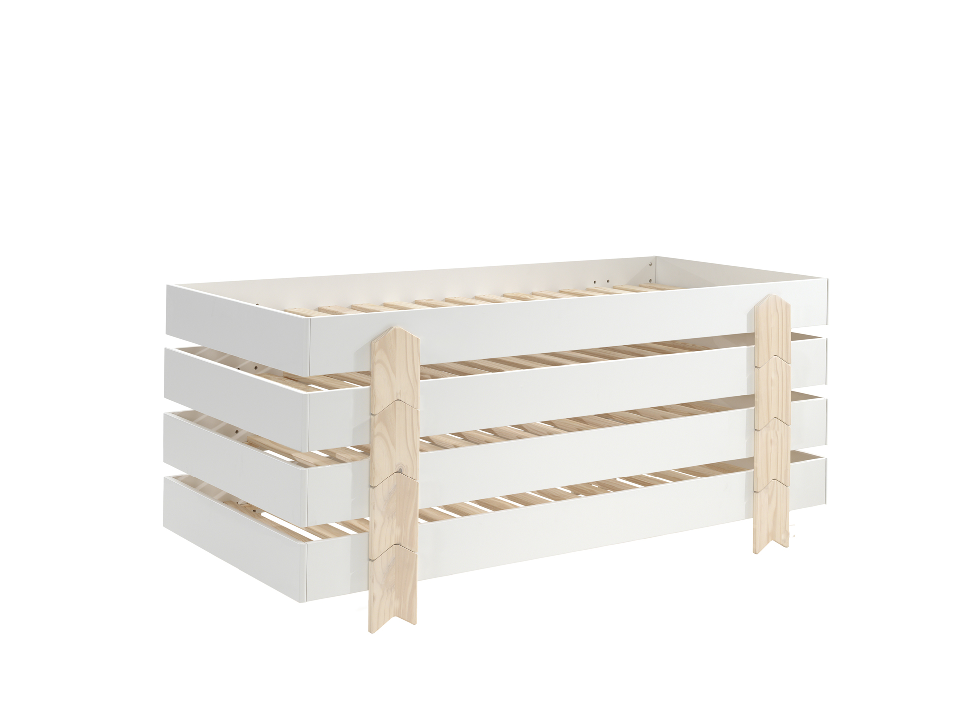 LUCEVI - Modulo Pijl Stapelbare bedden - 4 stuks - Wit - 90x200 cm