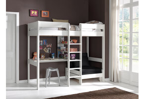 LUCEVI - Pino Hoogslaper + Bureau + Slaapfauteuil 90x200 cm - Wit