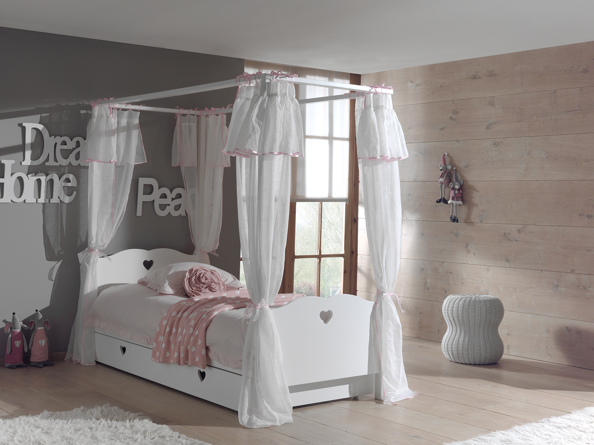 LUCEVI - Amori Hemelbed + Bedlinnen + Rolbed - Wit - 90x200 cm