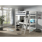 LUCEVI - Pino Mezzanine bed + Ladder + Bureau - Wit - 90x200 cm