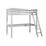 LUCEVI - Pino Mezzanine bed + Ladder + Bureau - Wit - 90x200 cm