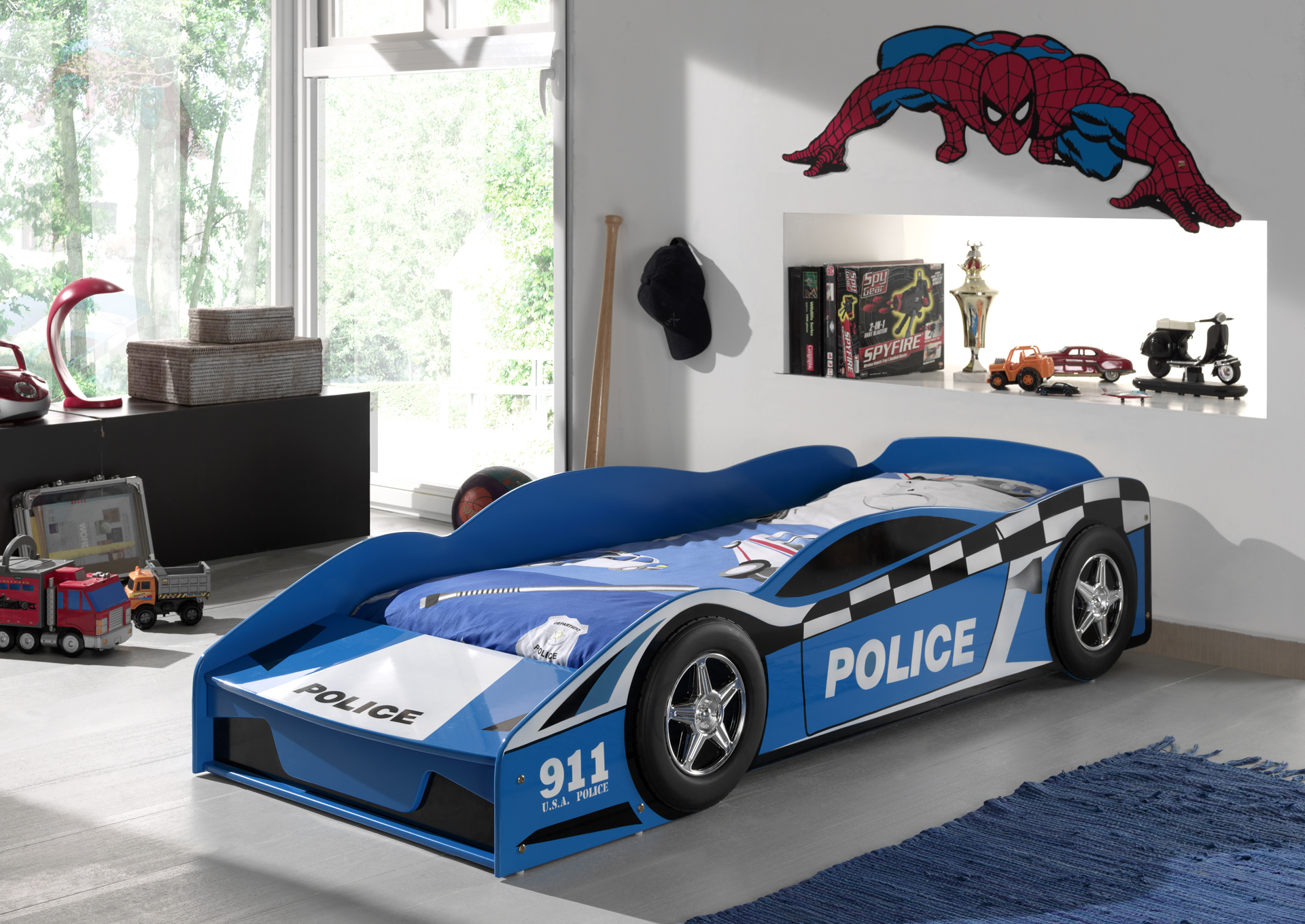 LUCEVI - Peuter Police Car - 173x75x41cm - Blauw