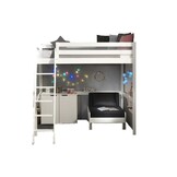LUCEVI - Pino Mezzanine bed 1400x200 cm + Commode 2 deuren + Slaapfauteuil 90x200 cm - Wit