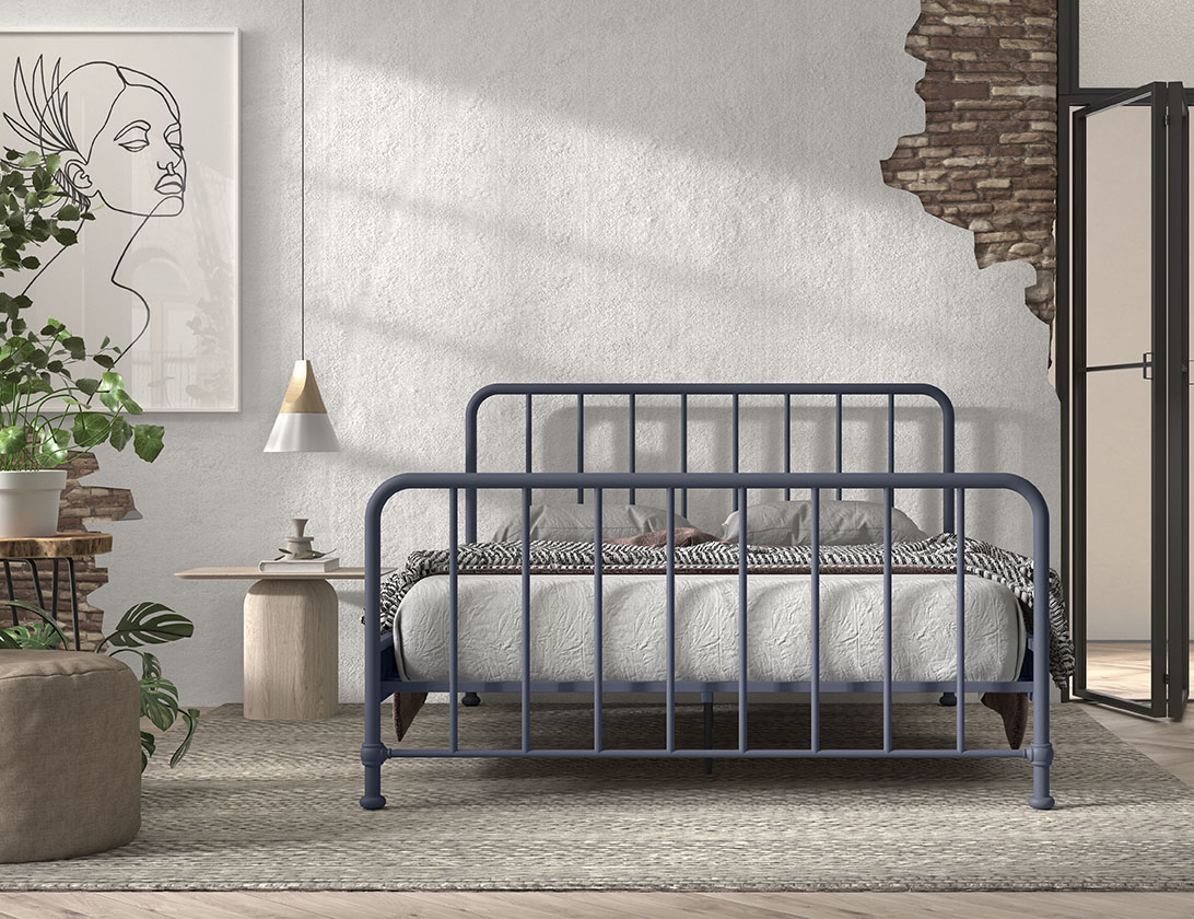 LUCEVI - Bronxx Bed 160x200cm - Blue Denim
