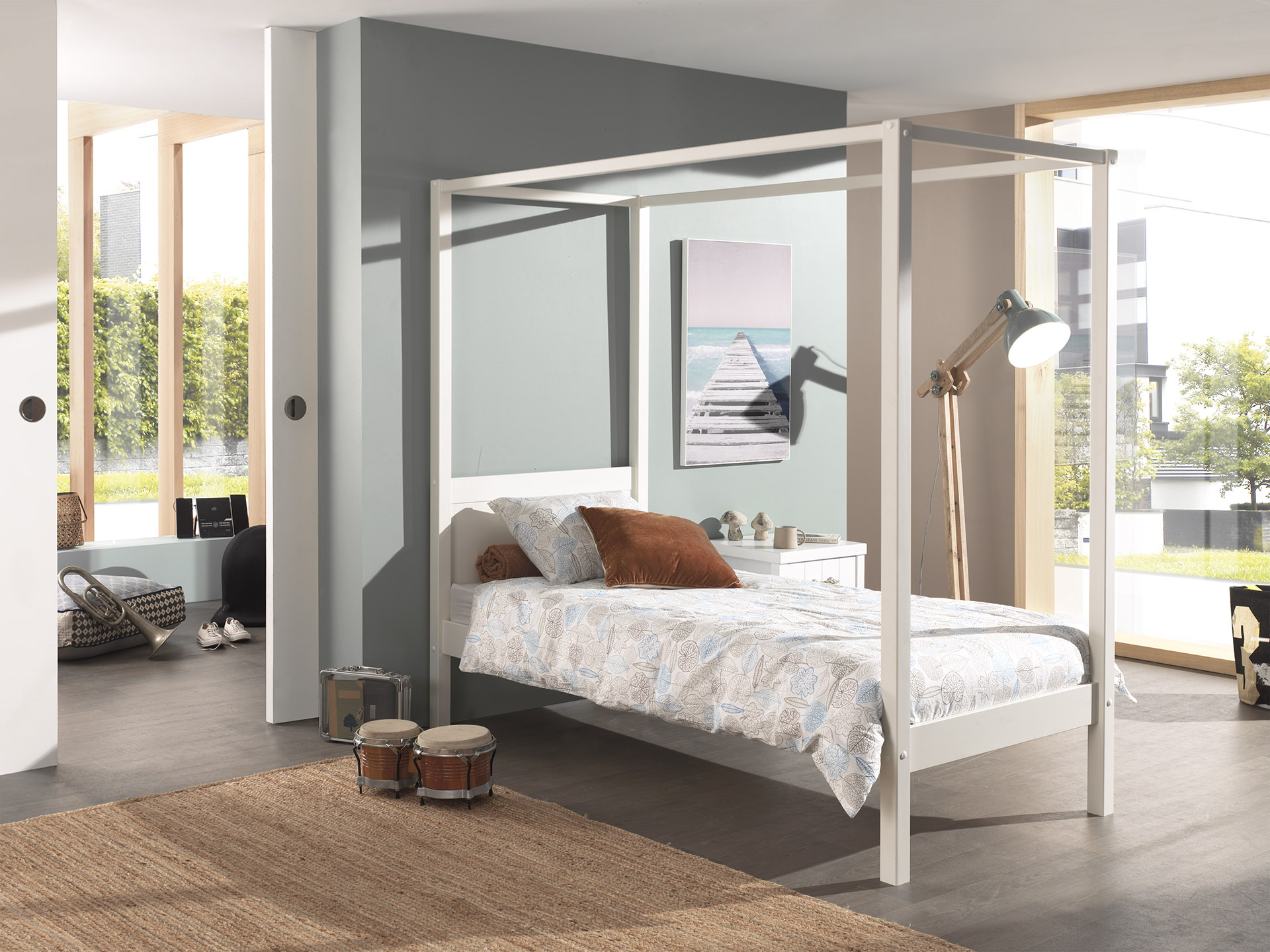 LUCEVI - Pino Hemelbed 90x200cm - Wit