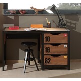 LUCEVI - Alex Boekenkast (200x80) + Bureau (130x60) - Bruin
