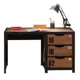 LUCEVI - Alex Boekenkast (200x80) + Bureau (130x60) - Bruin