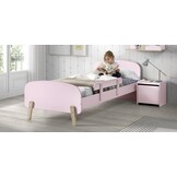LUCEVI - Kiddy bed + Nachtkastje + Uitvalbeveiliging - Roze - 90x200 cm