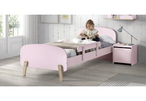 LUCEVI - Kiddy bed + Nachtkastje + Uitvalbeveiliging - Roze - 90x200 cm