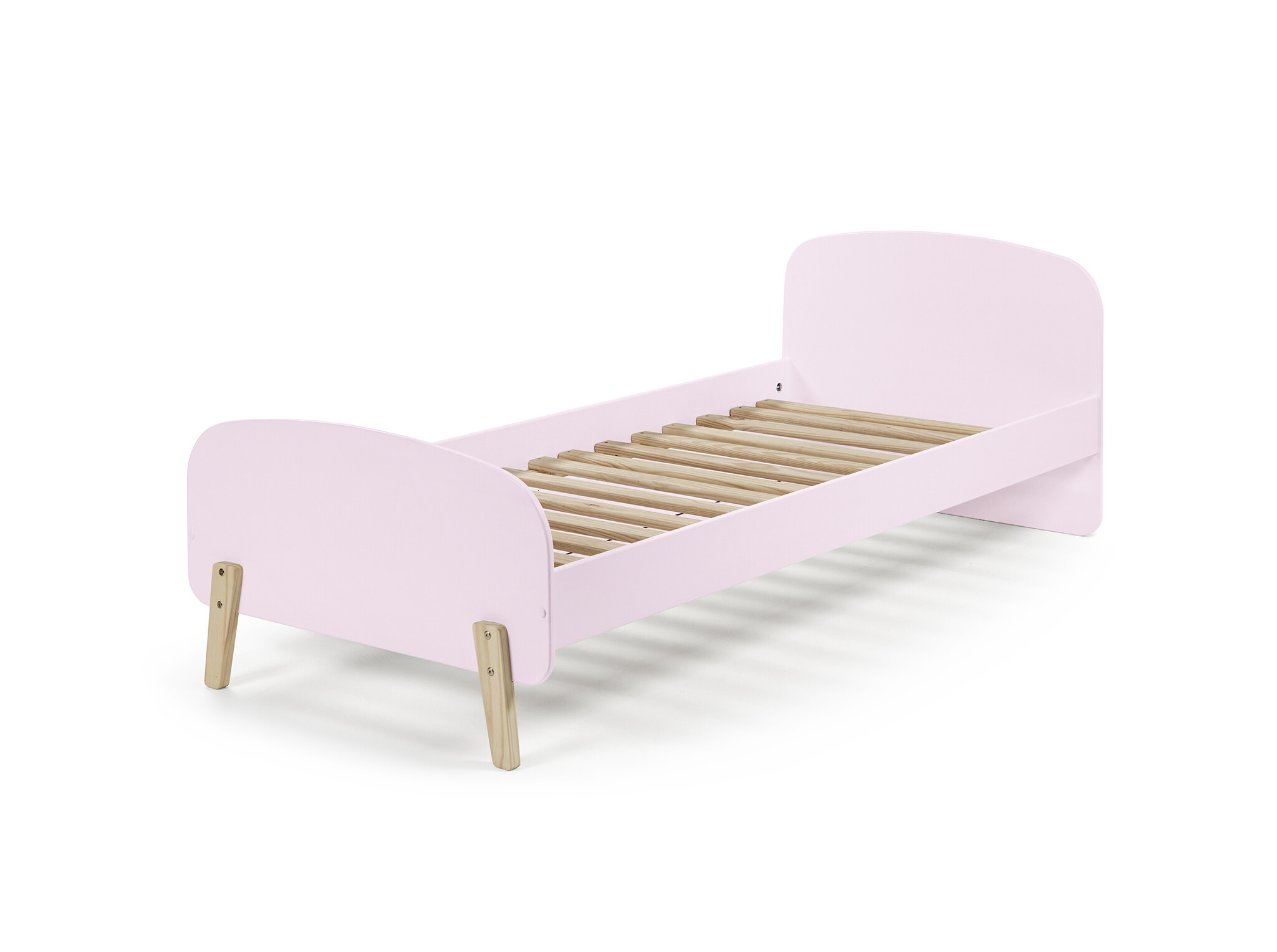 LUCEVI - Kiddy bed + Nachtkastje + Uitvalbeveiliging - Roze - 90x200 cm