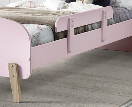 LUCEVI - Kiddy bed + Nachtkastje + Hangplankjes + Uitvalbeveiliging + Speelkoffer - Roze - 90x200 cm