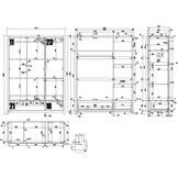 LUCEVI - Alex 3 Deurs Kleerkast 200x148x55cm - Bruin
