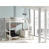 LUCEVI - Pino Mezzanine bed + Commode 2 deuren + Slaapfauteuil - Wit - 90x200 cm