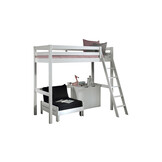 LUCEVI - Pino Mezzanine bed + Commode 2 deuren + Slaapfauteuil - Wit - 90x200 cm