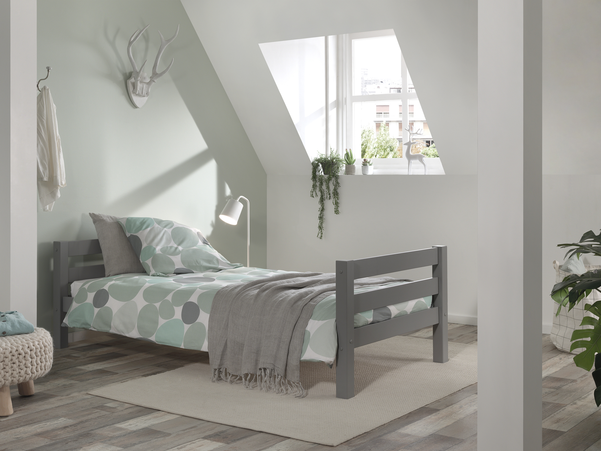 LUCEVI - Pino Bed 90x200cm - Grijs