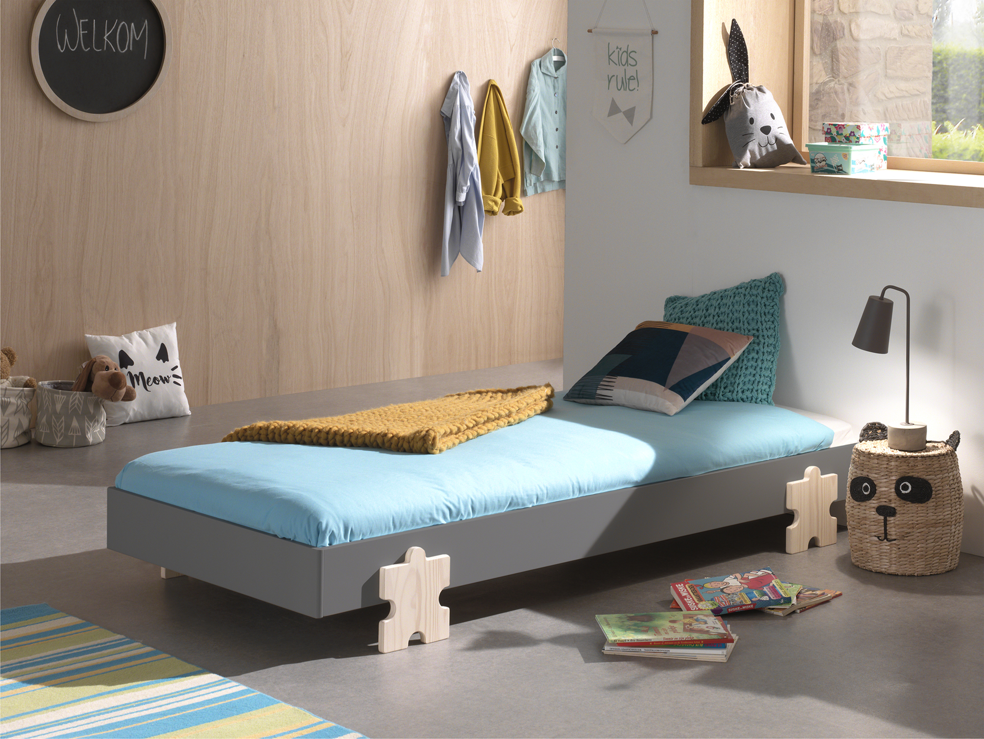 LUCEVI - Modulo Puzzle Bed 90x200cm - Grijs