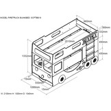 LUCEVI - Carbeds Fire Truck Stapelbed + 2x Matras - rood - 90x200 cm