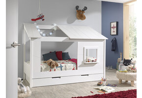 LUCEVI - Housebed 26 Huisbed + Rolbed - Wit - 90x200 cm