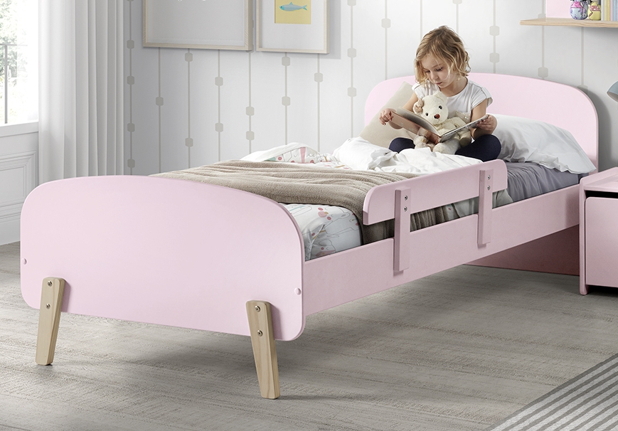 LUCEVI - Kiddy bed + Uitvalbeveiliging - Roze - 90x200 cm