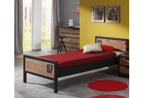 LUCEVI - Alex bed + Lattenbodem - Bruin - 90x200 cm