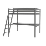 LUCEVI - Pino Mezzanine bed + Ladder + Bureau - Grijs - 140x200 cm