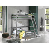 LUCEVI - Pino Mezzanine bed 90x200 cm + Ladder + Bed 90x200 cm - Grijs