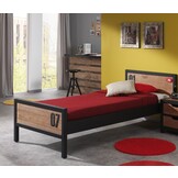 LUCEVI - Alex bed + Lattenbodem + Rolbed - Bruin - 90x200 cm