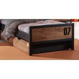 LUCEVI - Alex bed + Lattenbodem + Rolbed - Bruin - 90x200 cm