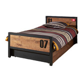 LUCEVI - Alex bed + Lattenbodem + Rolbed - Bruin - 90x200 cm