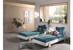 LUCEVI - Modulo Pijl Stapelbare bedden - 2 stuks - Wit - 90x200 cm